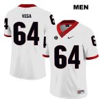 Men's Georgia Bulldogs NCAA #64 JC Vega Nike Stitched White Legend Authentic College Football Jersey JAE6154XU